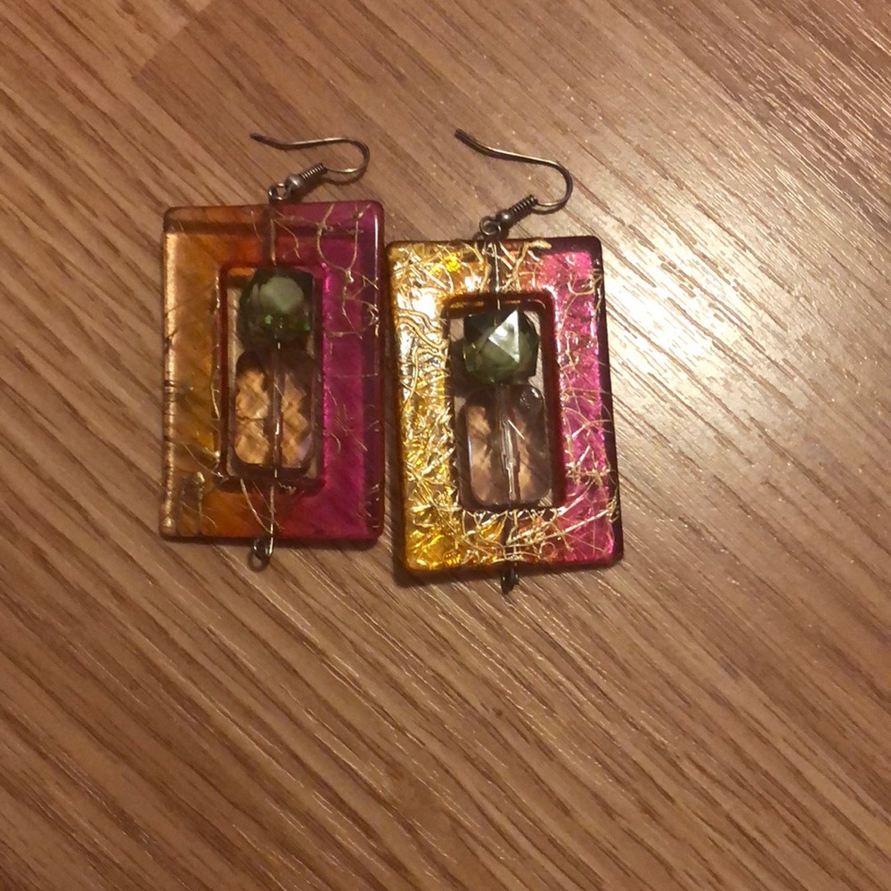 Square dangling earring